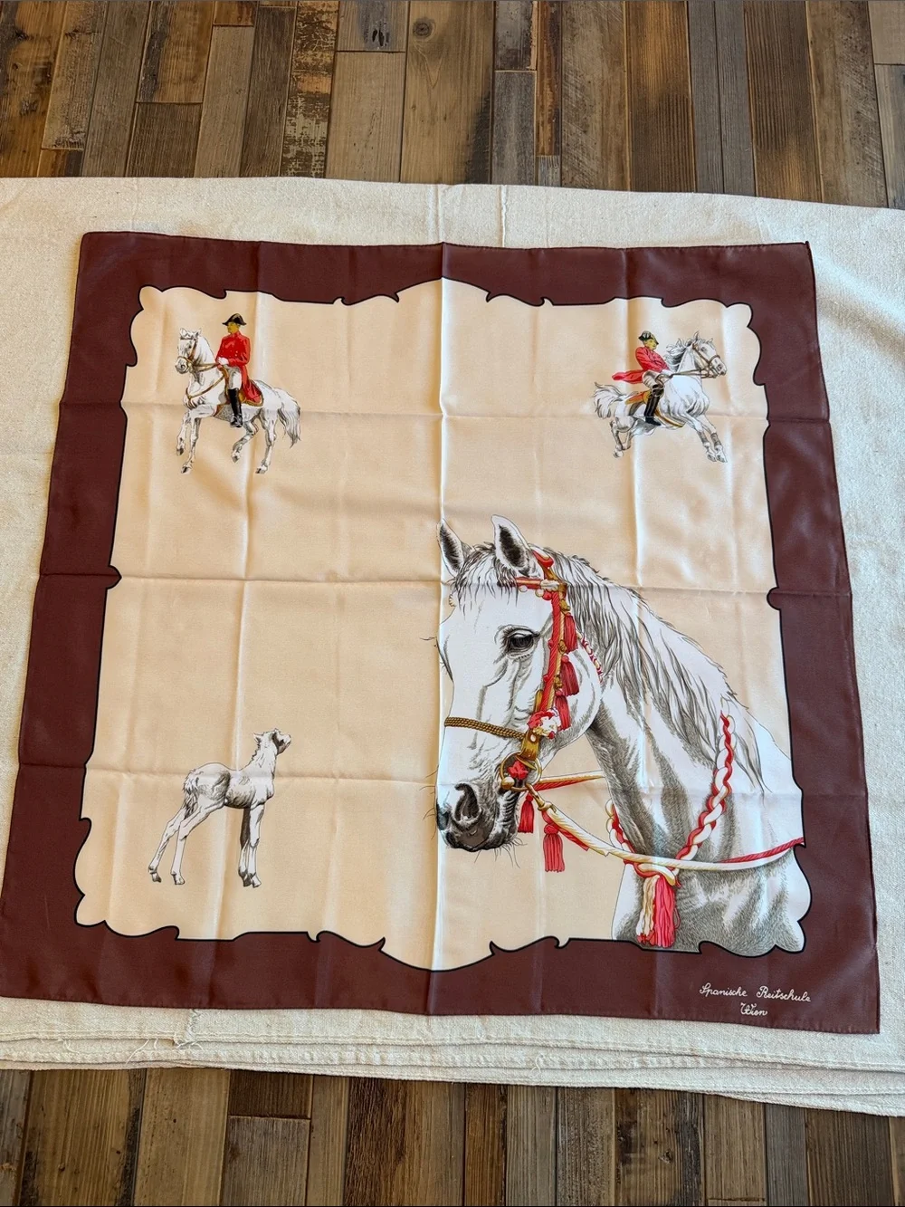 MCM Souvenir Scarf Equestrian Spanish Riding School Vienna Austria